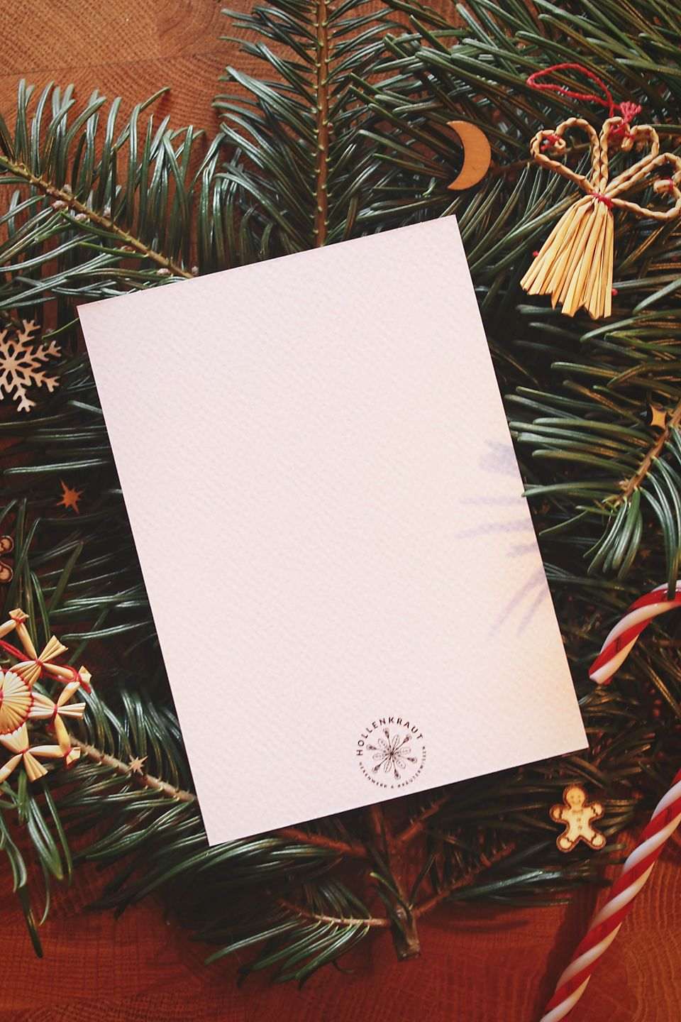 Rückseite der Karte: Sie ist weiß und trägt das Hollenkraut-Logo.