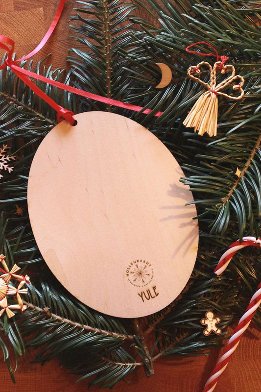 Rückseite: Zeigt das Hollenkraut Logo und die Aufschrift YULE